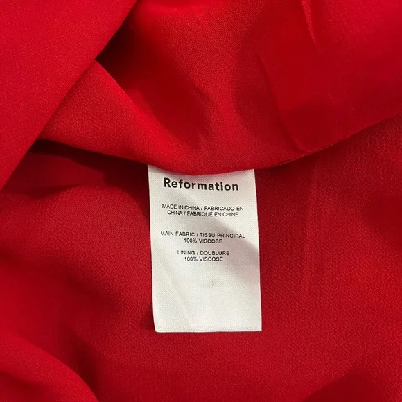 Reformation Niara Mini Dress size 10 in Cherry Red - Picture 9 of 9